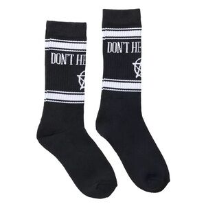 NEW BLACK AND WHITE ‘DONT HEX MY VIBE’ CREW SOCKS
